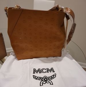 MCM Women's Klara Monogrammed Logo Large Leather